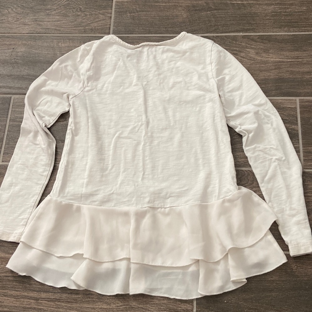 Matilda Jane - Long Sleeve Ivory Ruffle Layered Hem Top - Picture 4 of 4